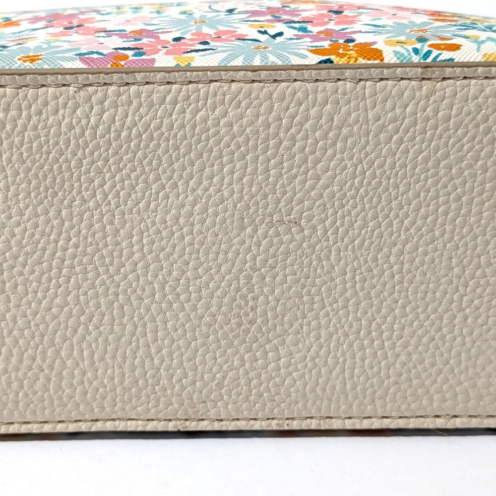 Nanette Lepore Floral Vegan Leather Crossbody Bag Pastel Dome Chain Strap Purse - Picture 8 of 16